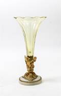 A Continental Gilt Bronze and Glass Vase