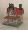George Brown painted tin gingerbread cottage bank