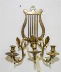 A Neoclassical Style Brass ThreeLight Sconce