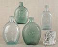 Four glass flasks
