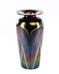 Very Fine Tall Iridescent Pulled Feather Vase