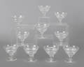 Set of ten Clark cut glass sherbets