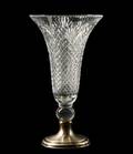 T J Hawkes Sterling Silver  Cut Glass Vase