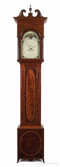 Pennsylvania or Maryland Federal mahogany tall case clock ca 1805