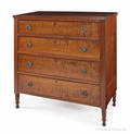 Pennsylvania Sheraton tiger maple and cherry chest of drawers ca 1825