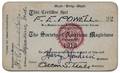Powells SAM Membership Card Signed by Houdini