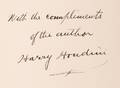 Houdini Harry Signed Society of American Magicians