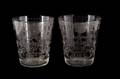 Pair of Stiegel Type Wheel Etched Flip Glasses