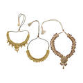 Three gilt metal  glass indian wedding necklaces