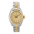 Ladys rolex twotone oyster perpetual date watch