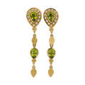 Peridot diamond  yellow gold earrings