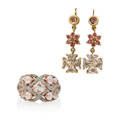 Diamond or spinel  morganite gold jewelry