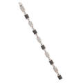 Black or white diamond white gold link bracelet