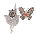Champagne  white diamond white gold brooches
