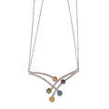 Multihue diamond  white gold necklace