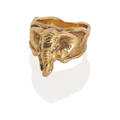 Sculpted yellow gold  diamond elephant ring