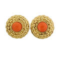 Fope coral  yellow gold earrings