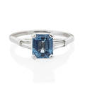 Sapphire diamond  platinum ring