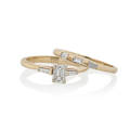Diamond  yellow gold wedding set