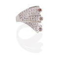 Champagne  white diamond white gold ring