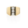 Gentlemans diamond  yellow gold ring
