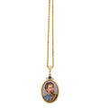 Limoges enamel  gem set 18k gold necklace