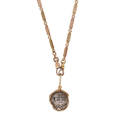 Antique bicolor gold watch chain  coin
