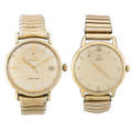 Two gentlemans gold filled omega wristwatches