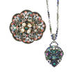 Austro hungarian enameled gem set silver locket  brooch