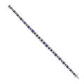 Art deco sapphire  platinum line bracelet