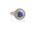 Synthetic star sapphire diamond  platinum ring