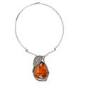 Baltic amber  silver necklace