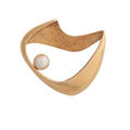 Ed wiener pearl  yellow gold brooch