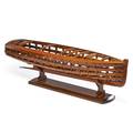 French mahogany boat model