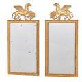 Pair of neoclassical style giltwood mirrors