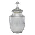 Monumental cut glass lidded urn