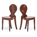 Pair of george iii mahogany hall chairs