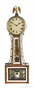 Federal mahogany banjo timepiece ca 1820