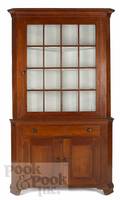 Pennsylvania pine twopart corner cupboard