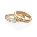 Cartier diamond  bicolor gold wedding set