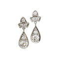 Antique diamond  platinum drop earrings