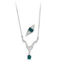 Emerald  diamond necklace ring