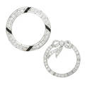Two antique diamond  platinum circle brooches