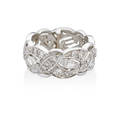 Art deco diamond  platinum band ring