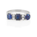 Sapphire diamond  white gold ring