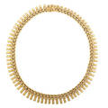 Retro yellow gold fringe necklace