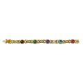 Aletto  co multi gem set yellow gold bracelet