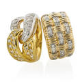 Two contemporary gold  diamond rings