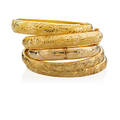 Five engraved yellow gold bangle bracelets