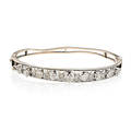 Antique diamond hinged bangle bracelet